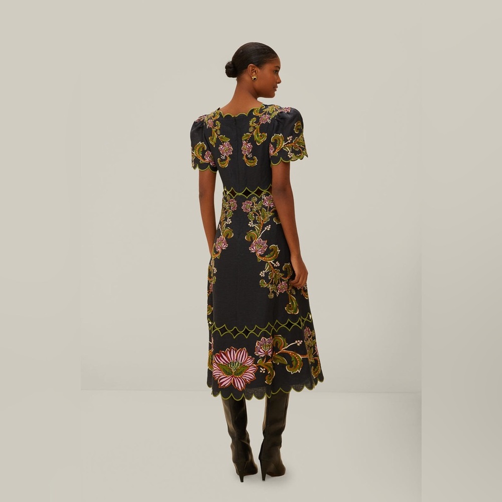 NWT Farm Rio Black Ravenala Short Sleeve Maxi Dress - Picture 3 of 11